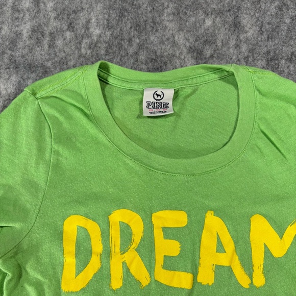 Pink Womens Green Short Sleeve Crew Neck Graphic T-Shirt Size XS - Picture 8 of 11